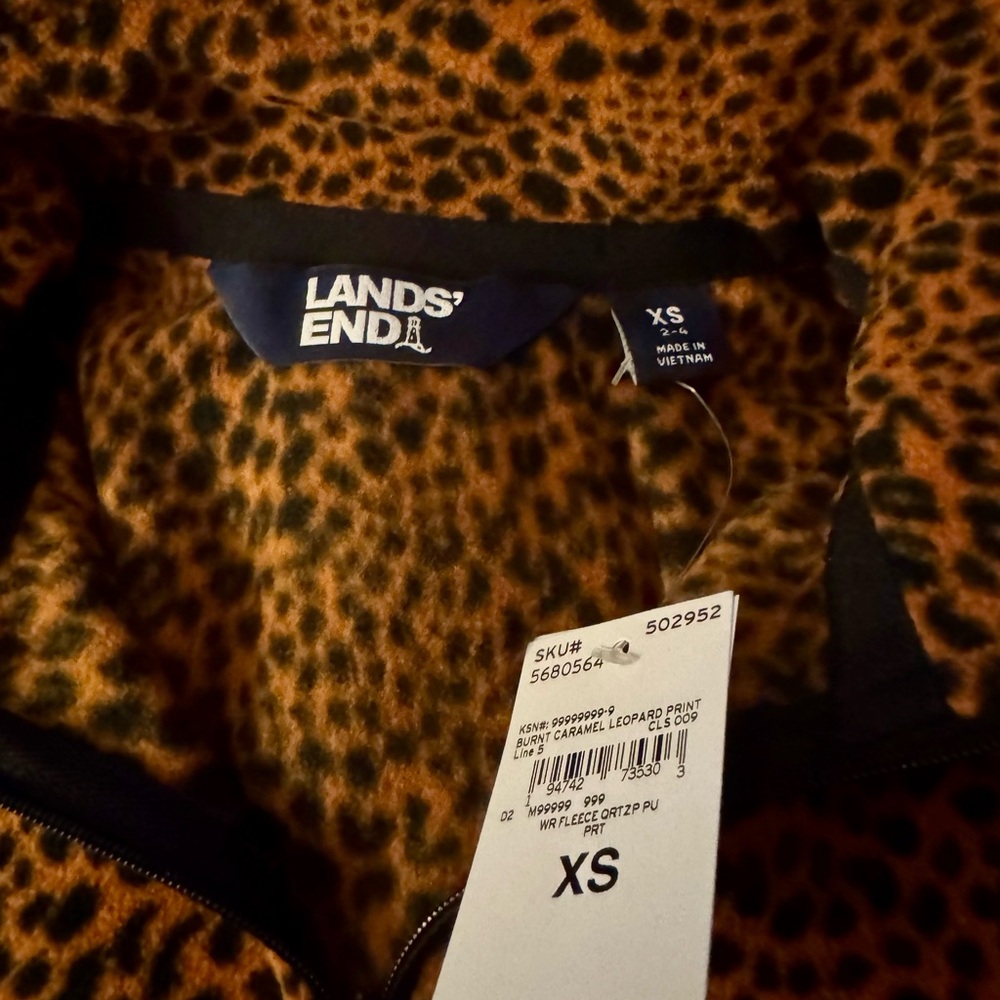Lands' End XS Animal Print Fleece Top - Picture 5 of 5